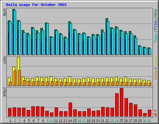 Daily usage for October 2021