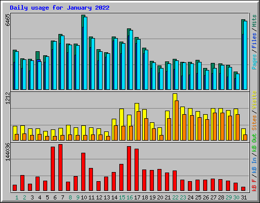 Daily usage for January 2022