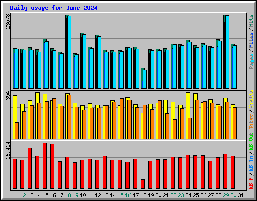 Daily usage for June 2024