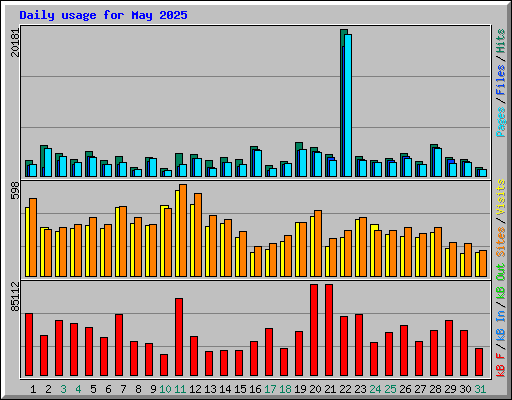 Daily usage for May 2025