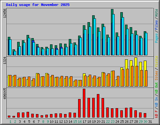 Daily usage for November 2025
