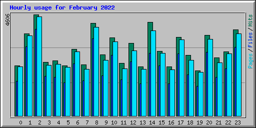 Hourly usage for February 2022