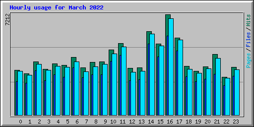 Hourly usage for March 2022