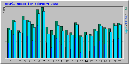 Hourly usage for February 2023