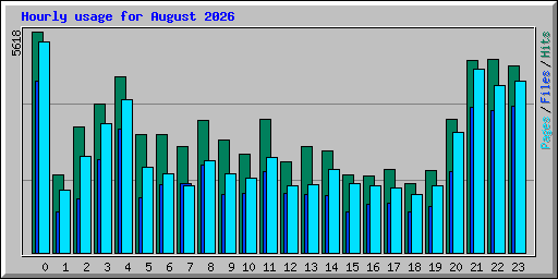 Hourly usage for August 2026